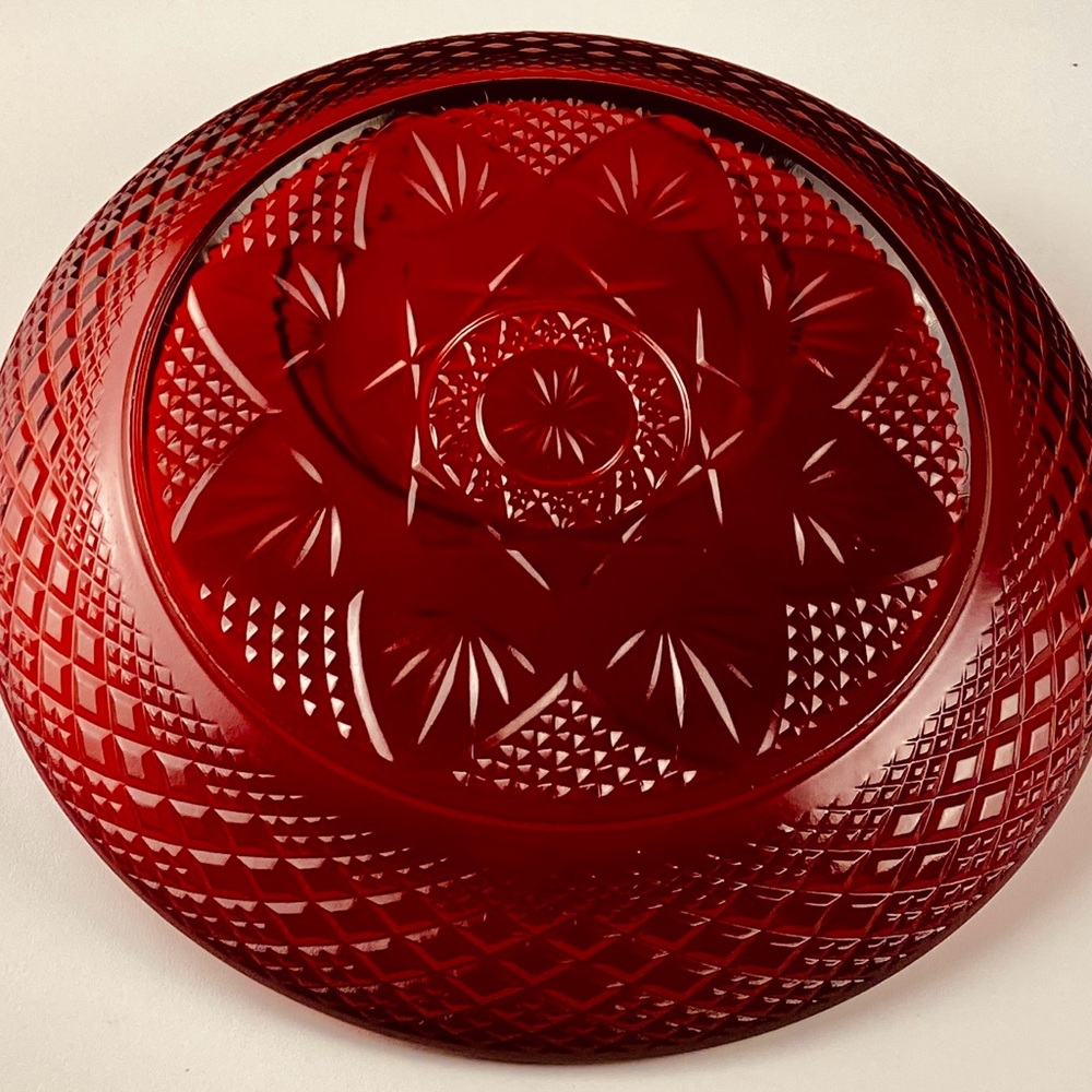 Cristal D’Arque Ruby Red Dinner Plates Set of 2